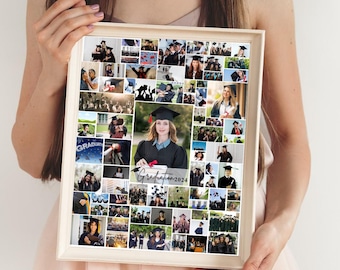 Graduation Photo Collage Template: Class of 2024, Editable Canva Frame (Digital Download)