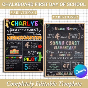 Editable Chalkboard First Day of School Sign (Digital Download)