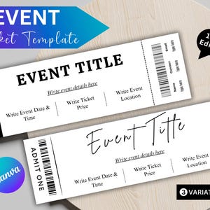 Bearbeitbares Event Ticket | Bearbeitbare Konzertkartenvorlage | Ticketmaster Ticket |Eintrittskarten Vorlage |Druckbare Konzertkarten |Geschenk für Sie / Ihn