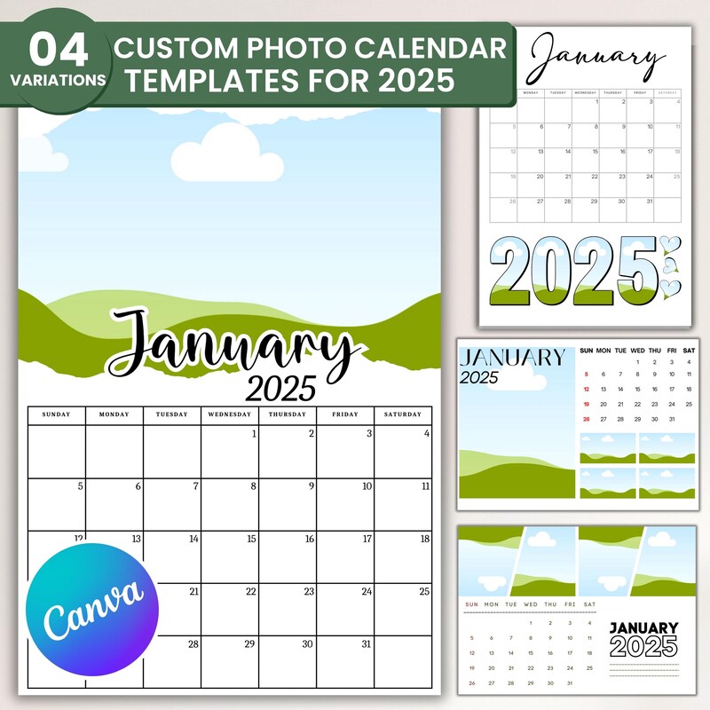 2025 Calendar With Photo Frame Etsy Canada Calendar 2025 Photo Frame