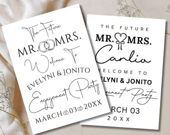 Engagement Party Welcome Sign Template |Editable Party Welcome Sign |Engagement Sign Decor |Engagement Welcome Sign |Hand Drawn Sign