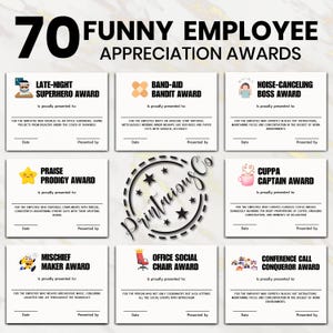 70 Funny Employee Appreciation Award Certificates: Printable Recognition (PDF)