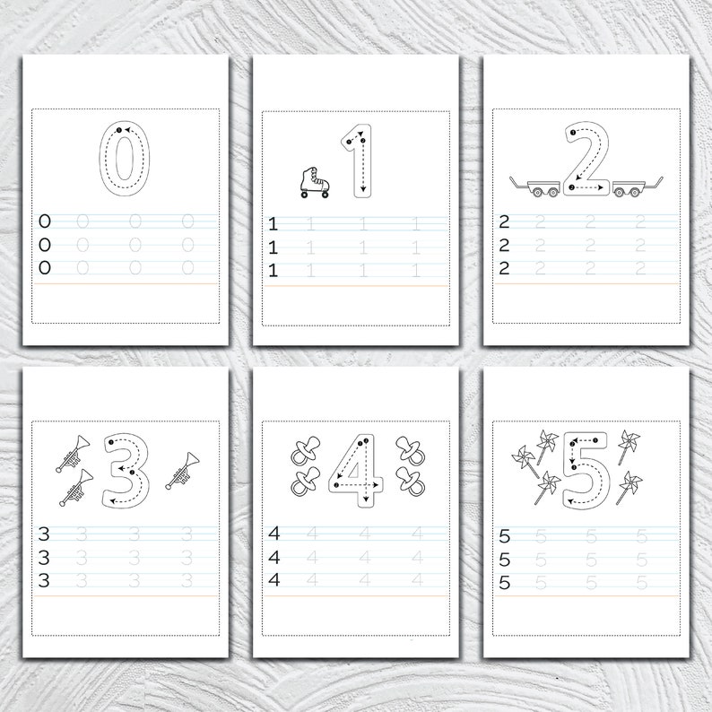 30 Number Tracing Worksheets Traceable Numbers Toddler Workbook ...