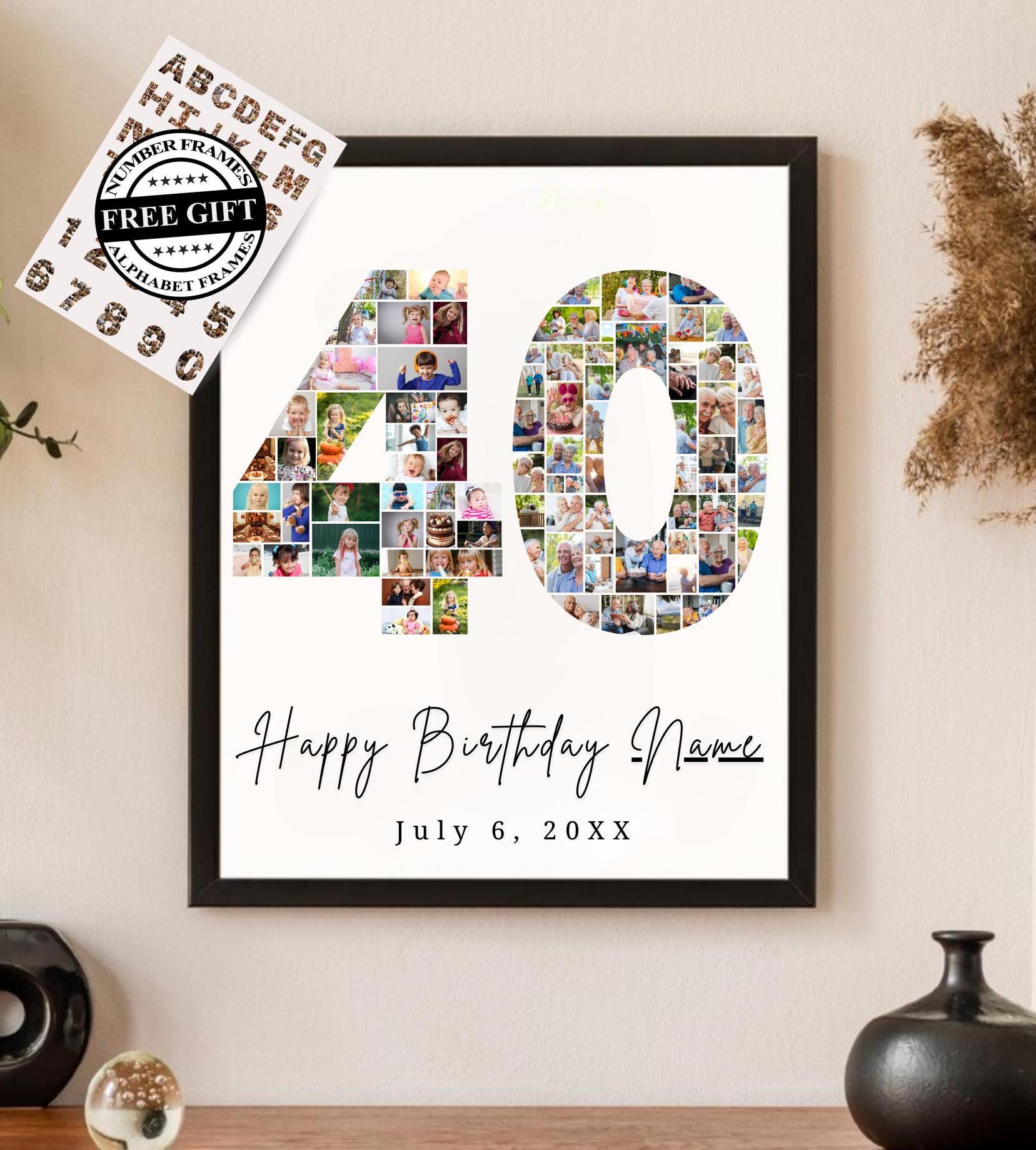 Zalingo 40° biglietto di compleanno per lui, Happy 40° Year Old Birthday 3D Card con busta e nota, unico 40° compleanno idea regalo per uomo, nero e oro