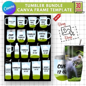 Tumbler Template Bundle | Tumbler Canva Template |Tumbler Design Sublimation |Tumbler Mockup Bundle |Design Your Own Tumbler