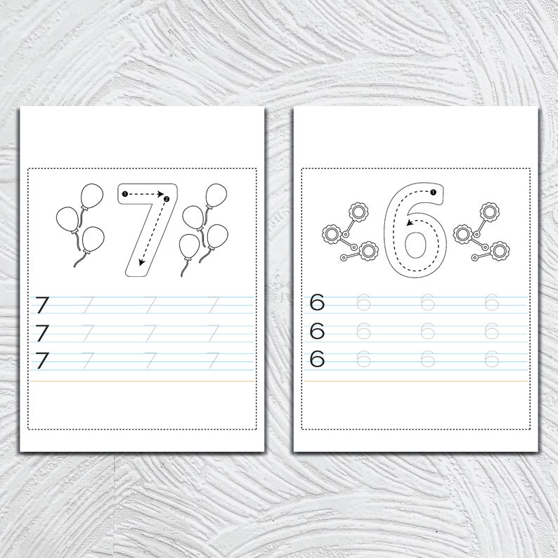 30 Number Tracing Worksheets Traceable Numbers Toddler Workbook ...