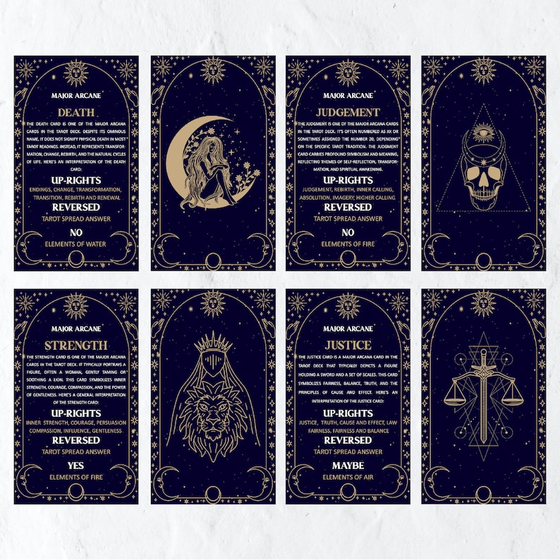 Tarot Card Deck Printable Tarot Cards Svg Tarot Cards Print Tarot Deck ...