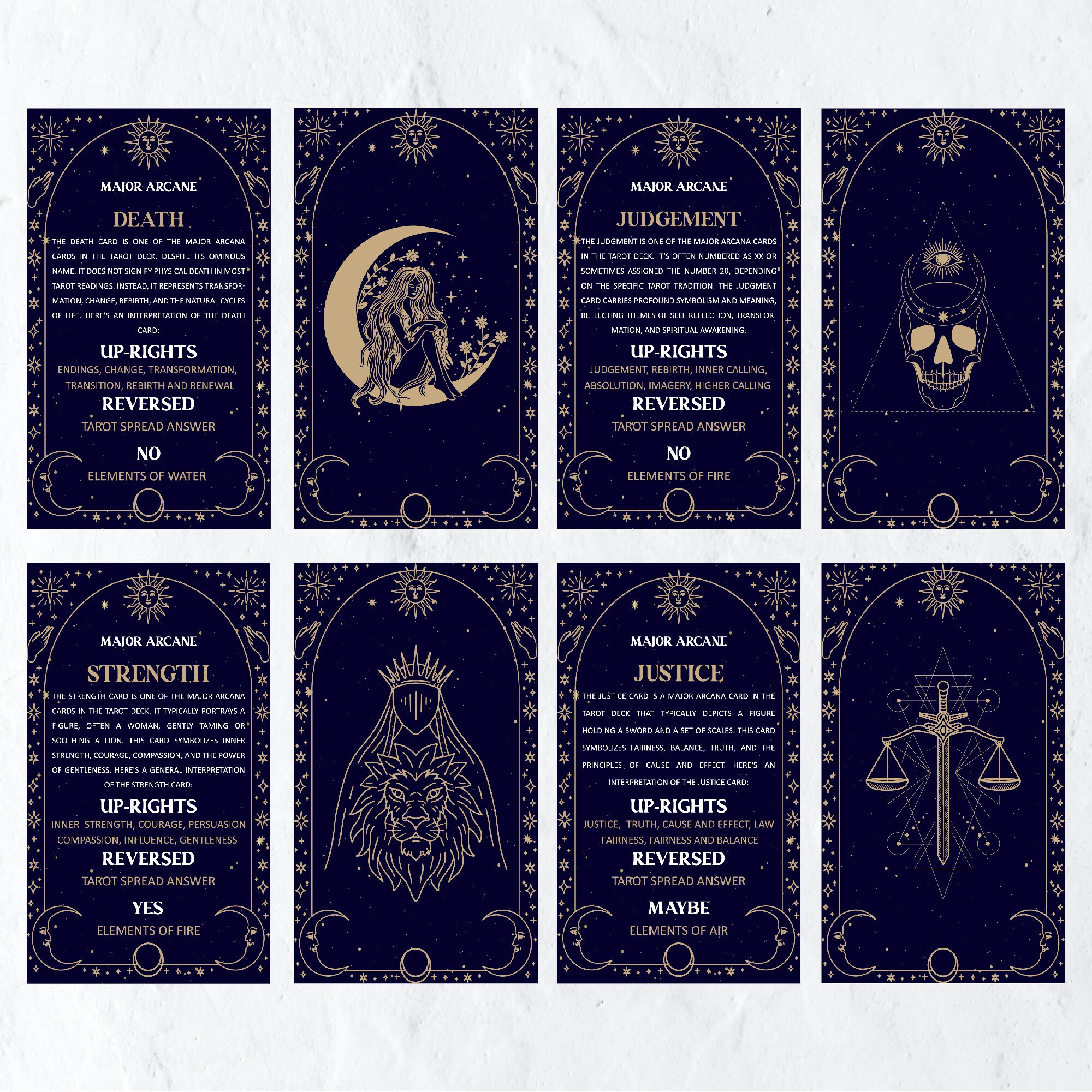Tarot Card Deck Printable Tarot Cards Svg Tarot Cards - Etsy Canada