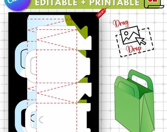 Editable Gift Bag Canva Template | DIY Paper Bag (Digital Download)