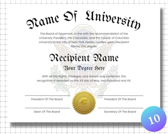 Custom Diploma Certificate Template