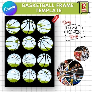 Basketball Picture Frame Template: Custom Team Gifts (Canva Editable, Printable)
