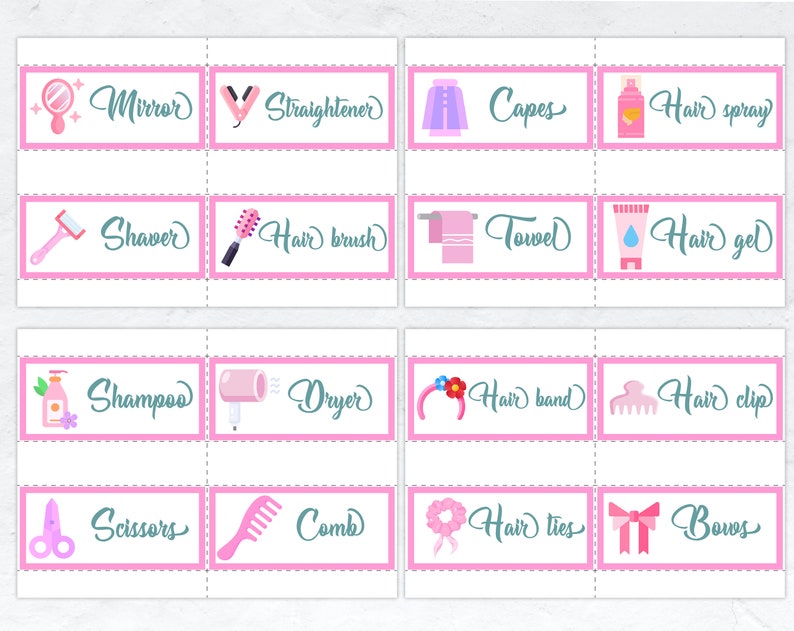 Hair Salon Pretend Play Printables Bundle Kids Pretend - Etsy