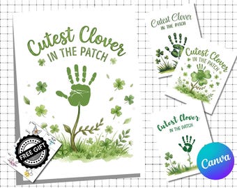 St Patricks Day Handprint Art |Printable St Patricks Day Activity Craft |St Patrick Keepsake Art |Clover Leaf Art |Preschool Activity Craft