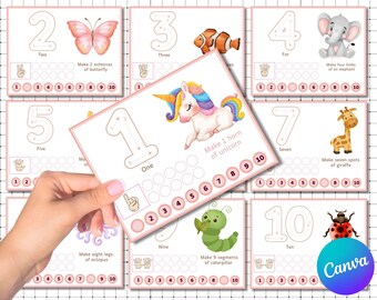 Numbers 1-10 Play Dough Mats: Fine Motor Skills (PDF)