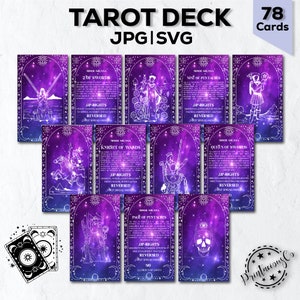 Afdrukbaar tarotkaartspel | Tarotkaarten Svg | Tarotkaarten afdrukken | Afdrukbare tarotkaarten | Tarotkaartenspel | Afdrukbaar digitaal tarotdeck