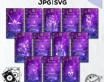 Tarot Card Deck Printable | Tarot Cards Svg | Tarot Cards Print | Tarot Deck Printable | Tarot Cards Deck | Printable Digital Tarot Deck