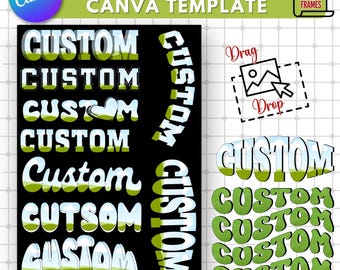 Custom Word Arched Canva Frame Template: Varsity Letters (Digital Download)