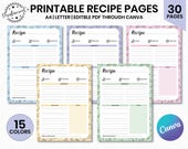 Editable Recipe Book Template: Minimalist Recipe Cards (A4 & US Letter PDF)