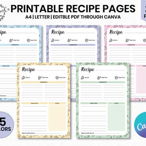 Receptsjabloon | Sjabloon receptenboek bewerkbaar | Kookboeksjabloon | Sjabloon receptkaart bewerkbaar | Minimale receptkaartsjabloon | Recept: