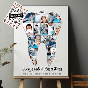 Tooth Collage Template |Editable + Printable Canva Template |Custom Dental Squad Collage |DIY Dental Assistant Memory |Personalized Collage