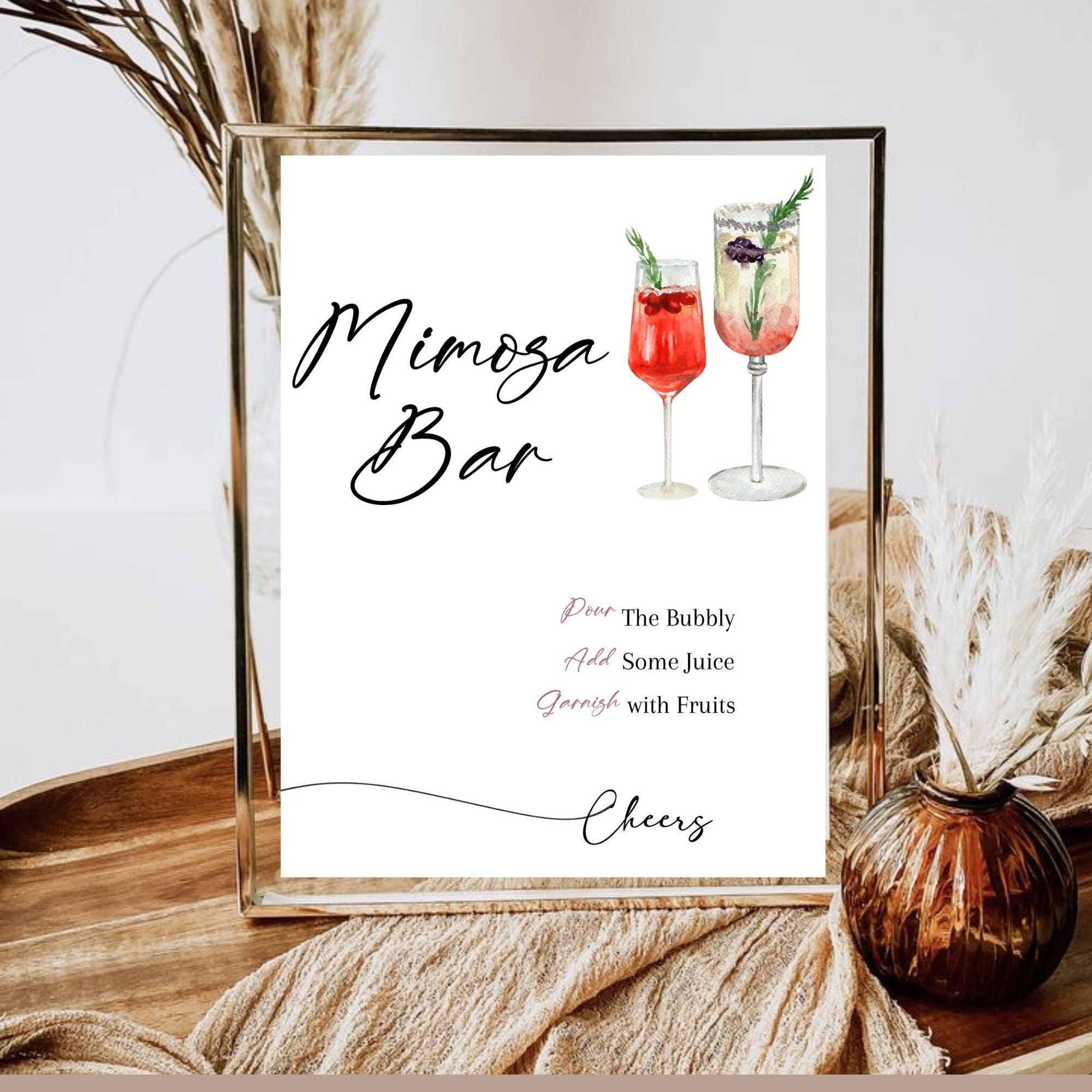 Mimosa Bar Sign Mimosa Bar Printable Sign Template Mimosa Juice Tags ...