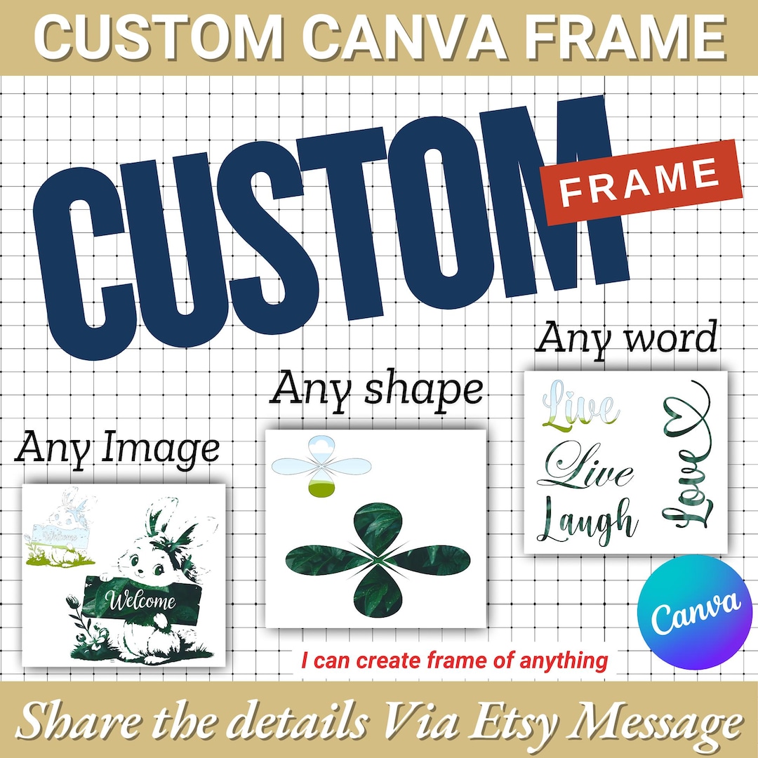 Custom Canva Frame Template: Word, Image, Shape - Etsy