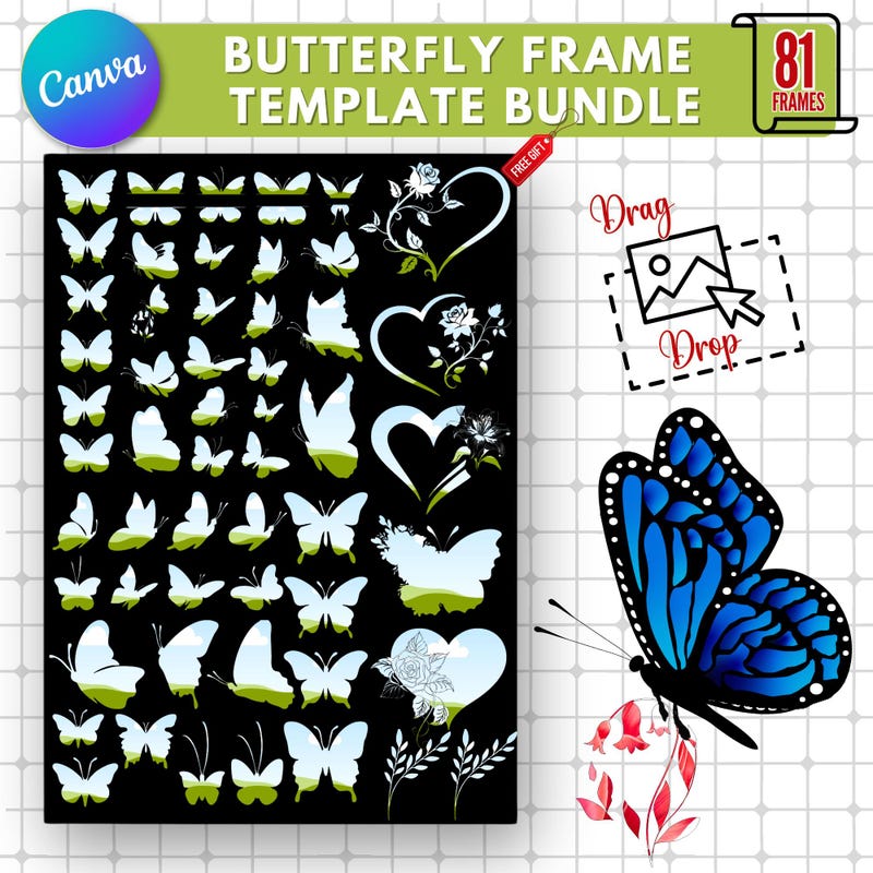 Frame With Butterflys - Etsy