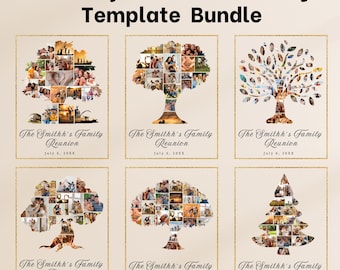 Family Tree Photo Collage Template: A3 Customizable Art (Digital Download)