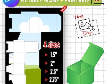 Plantilla editable de Canva para caja cúbica: Empaque de regalo DIY (Descarga digital)