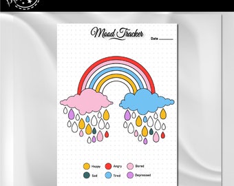 Rainbow Mood Tracker | A4 Journal Page | Printable Tracker | Daily Tracker | Daily Mood Tracker | Monthly Tracker | April Mood Tracker