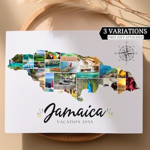Bearbeitbare Jamaika Benutzerdefinierte Fotocollage Canva Vorlage |Benutzerdefinierte Jamaika Ziel Urlaubscollage |Personalisierungscollage |Gedenkcollage