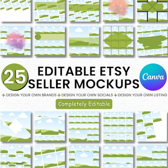 Canva Clipart Mockup Bundle: Etsy Seller Templates (PDF)