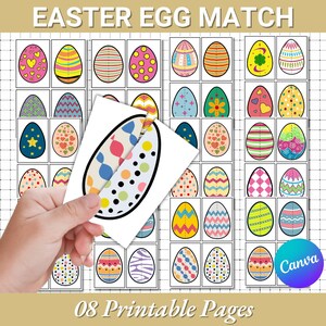 Easter Egg Match Template |Printable Canva Template |Easter Match Activity |Easter Kids Puzzles |Classroom Activity Card |Egg Matching Game