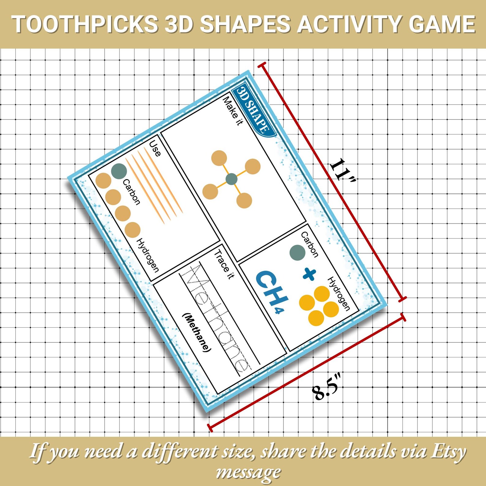 Toothpicks 3D Shapes Activity: Printable Learning Worksheet (PDF) - Etsy