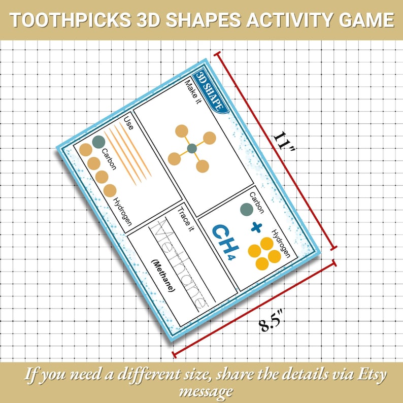 Toothpick Function Activity Toothpicks 3D Shapes Activity: Printable Learning Worksheet (PDF) - Etsy