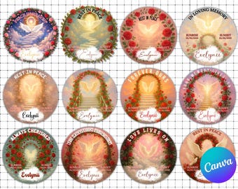 Memorial Funeral Fan Template |Editable Memorial Fan |Funeral Background |Funeral Celebration Fan |Funeral Button Favors |Memory Template