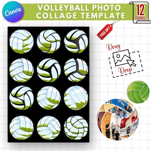 Volleyball Photo Collage Template: Custom Sports Memory Gift (Canva Editable)