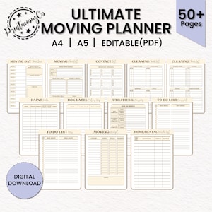 Moving Checklist | Moving Planner | New Home Checklist Printable | Moving Announcement | Moving Binder | New Home Checklist