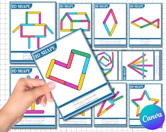Popsicle Stick Shapes Activity Game: Montessori Printables (Digital Download)