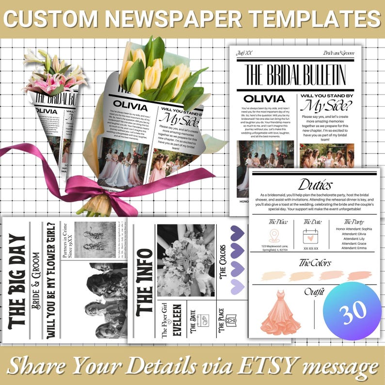 Custom Newspaper Template - Etsy