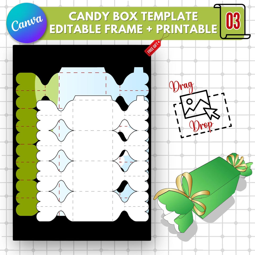 Candy Gift Box Template: DIY Party Favor (canva Editable) - Etsy UK
