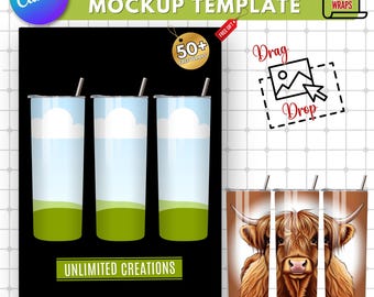 Editable Tumbler Mockup: Canva Template, Drag and Drop (Digital Download)
