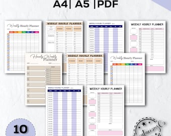 Hourly Planner | 24 Hour Daily Planner Printable | Military Time Plan | Time Blocking Template | Work Day Schedule | A5 Planner Inserts