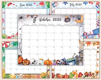 Calendario De Pared 2025-2026 – Calendario Colgante De 18 Eses 2025