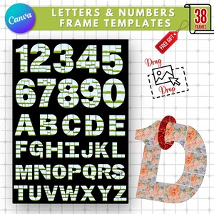 Plantilla de letras y números para collage de fotos de Canva / Cumpleaños de la A a la Z / Arrastrar y soltar fácilmente / Plantilla de letras de Canva editable / Plantillas de Canva