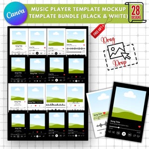 Mockup-mall för musikspelare: DIY-albumomslag (redigerbart i Canva, utskrivbart)