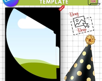 Bearbeitbare Party-Hut Canva Vorlage: DIY Design (Digitaler Download)