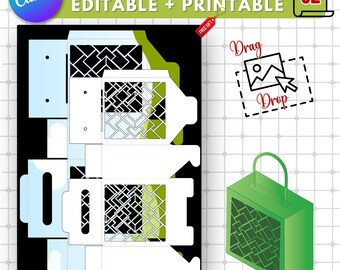 DIY Gift Bag Canva Template | Printable, Custom Paper Bag (Digital Download)