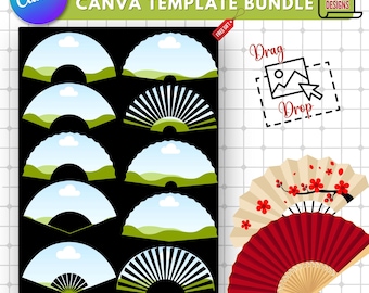 Clack Fan Template |Editable + Printable Canva Template |Custom Clack Fan Mockup Sublimation |DIY Personalized Event Fan |Festival Hand Fan