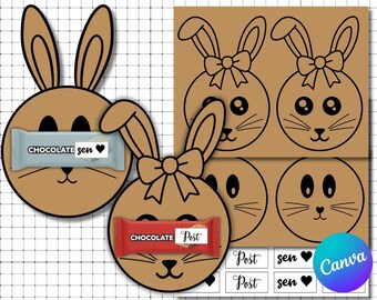 Easter Gift Template |Printable Easter Greeting |Easter Gift |Bunny Gift Card |Easter Gift Idea |Easter Table Decor |Easter Treat Card